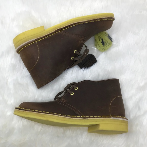 clarks desert boots yellow